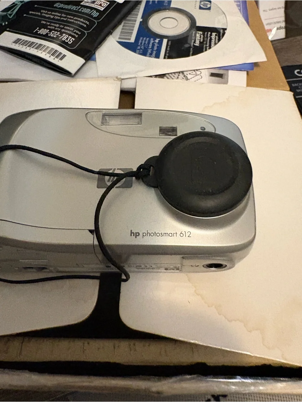 HP Photosmart 612 Digital Camera in Silver with Black Wrist Strap